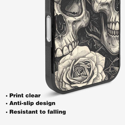 iPhone 16 Plus Case — 20 Skulls Overlapping Seamless Tileable Pattern, Custom Made Phone Cover