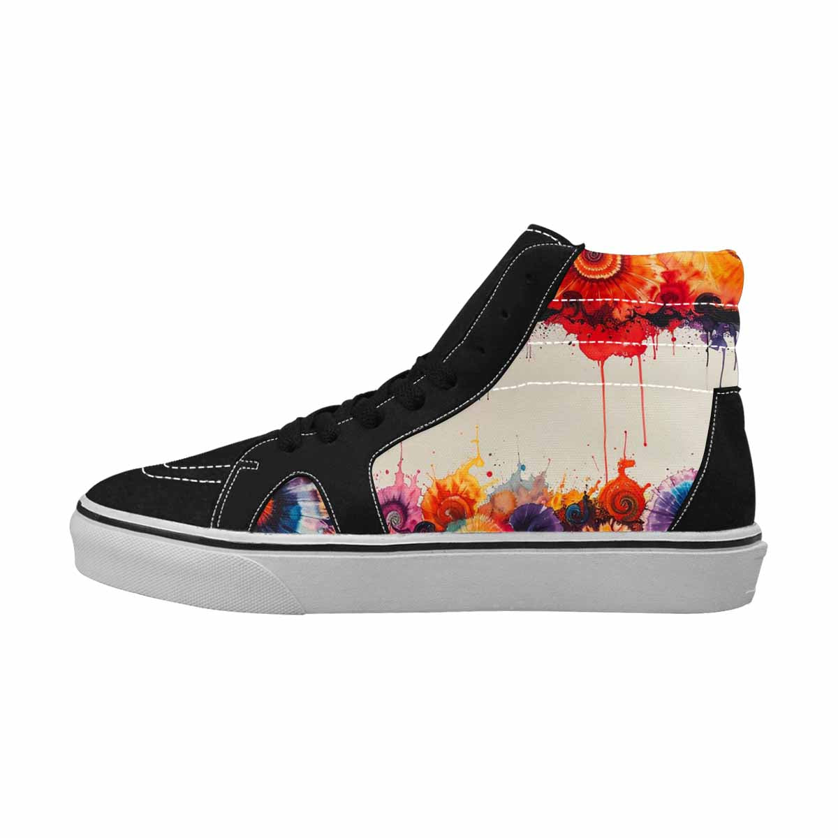 MEN'S Tie High Top Canvas Neon Fantasy Custom Shoes