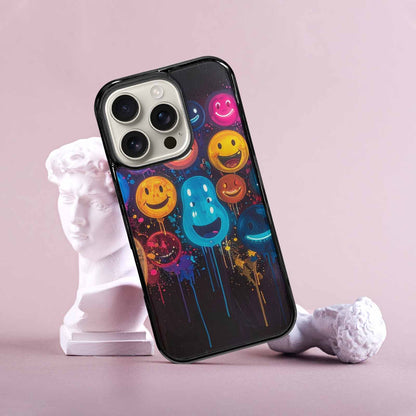 iPhone 16 Pro Case — Smiley Faces Glow Smiley Faces Pattern, Customized Protective Case