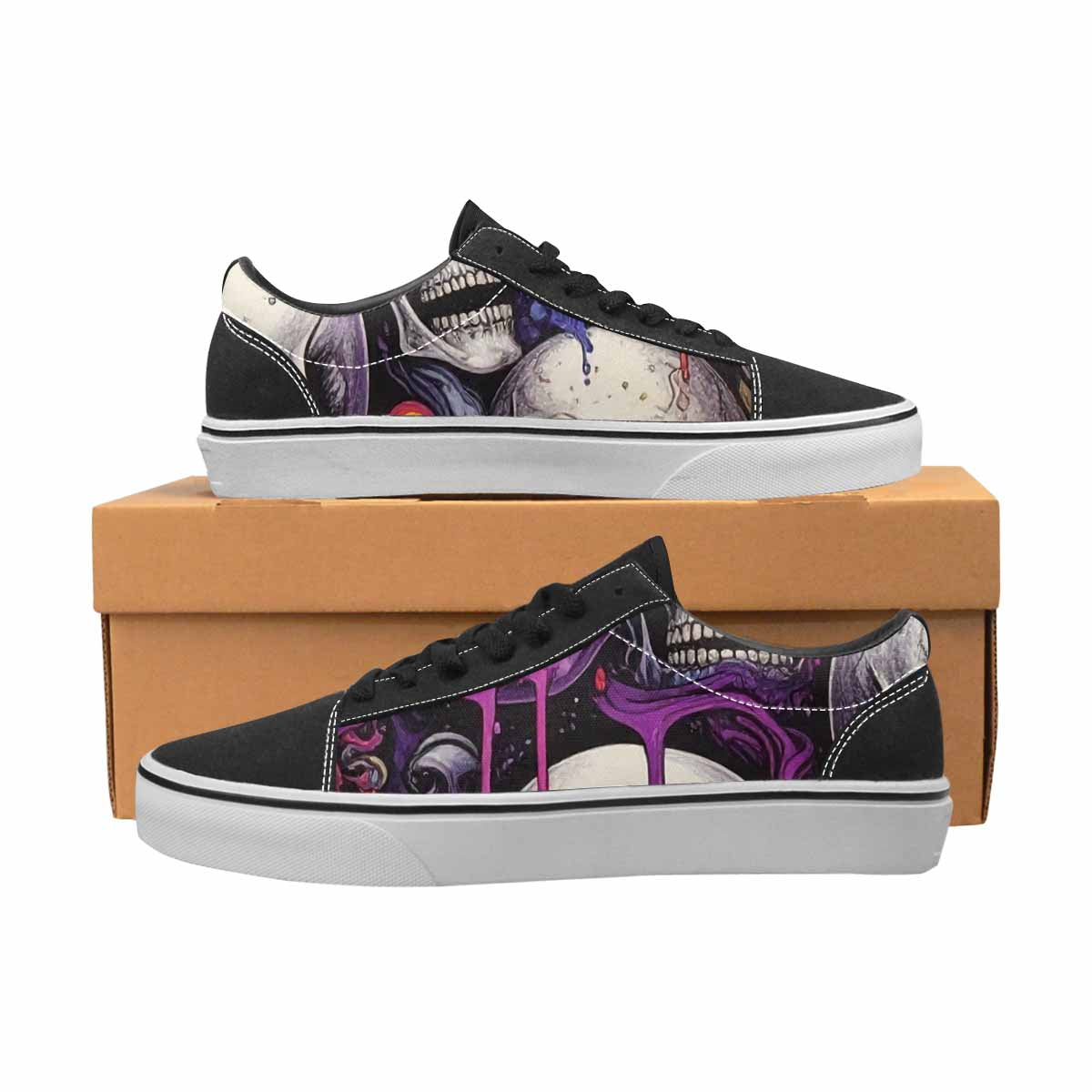WOMEN'S Rainbow From Skull S Lace-Up Canvas Y2K Custom Shoes