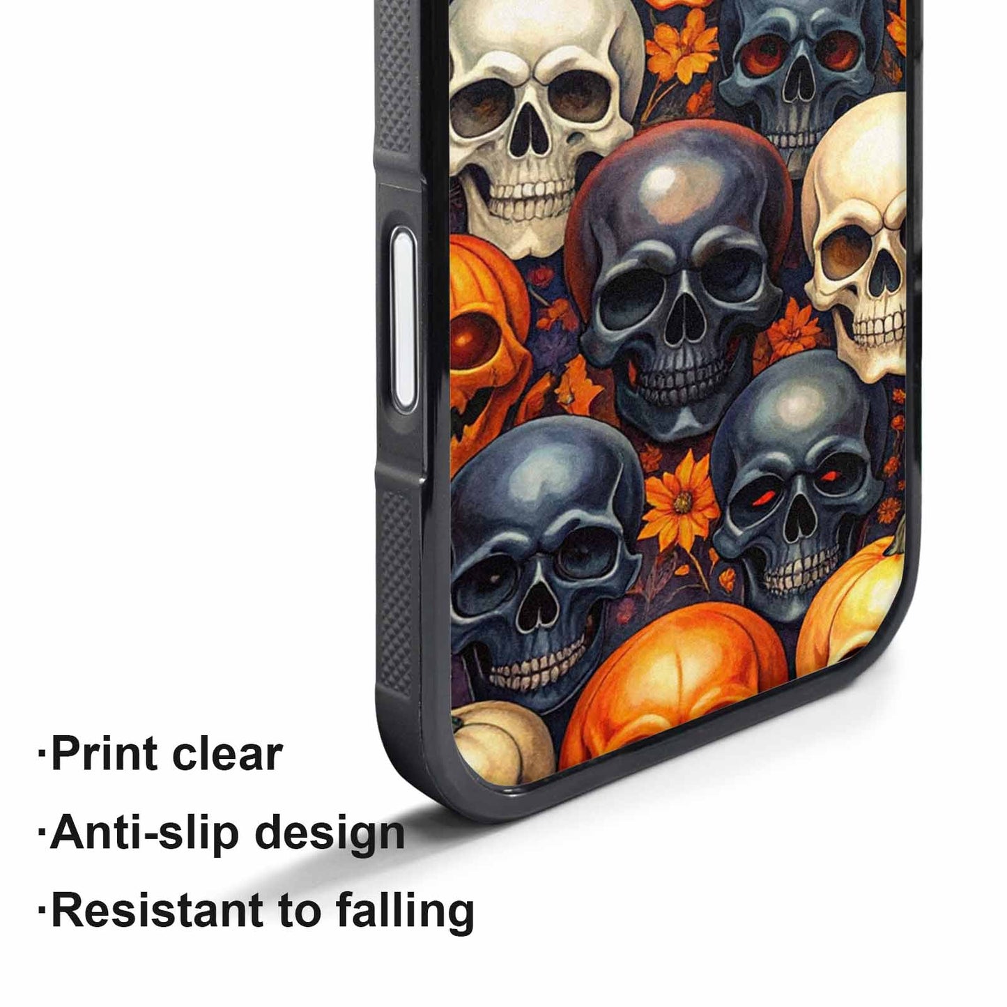 iPhone 17 Air Case — Skulls Halloween Orange Black Small Gothic, Custom Print Case Cover