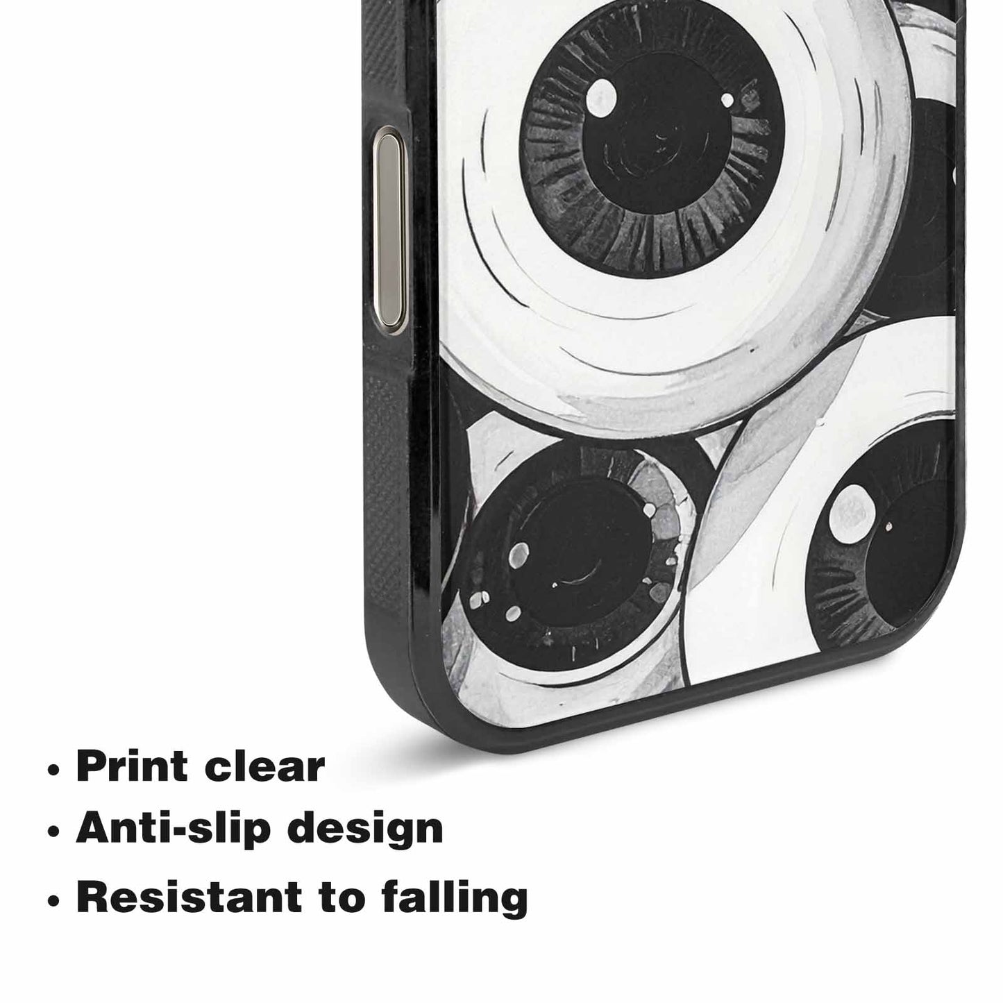 iPhone 16 Pro Case — Googly Cartoon Eyeballs, Custom Printed Phone Case
