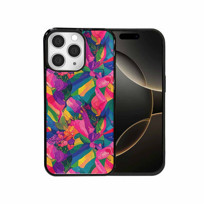 iPhone 15 Pro Max Case — Polysexual Flag Color Theme Small Rainbow, Custom Printed Phone Case