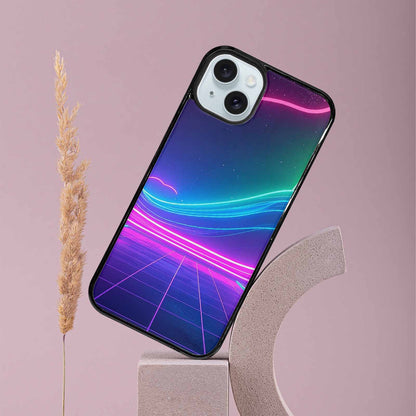 iPhone 15 Plus Case — 1980s Neon Cartoon Art Pattern, Custom Art Phone Cover