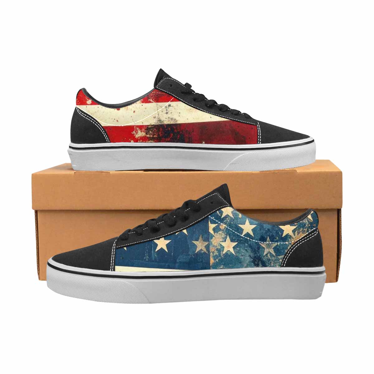 WOMEN'S American Flag Stars Canvas Lace-Up Dark Academia Shoes