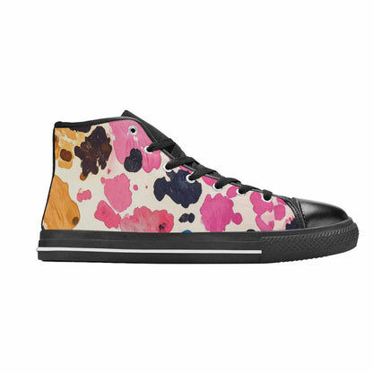 MEN'S Cow Animal Print High Top Canvas Surreal Custom Shoes