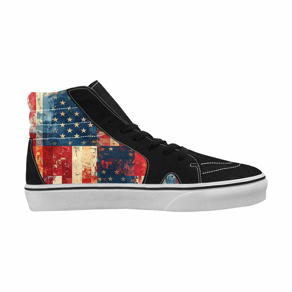 MEN'S American Flag Stars High Top Canvas Surreal Custom Shoes