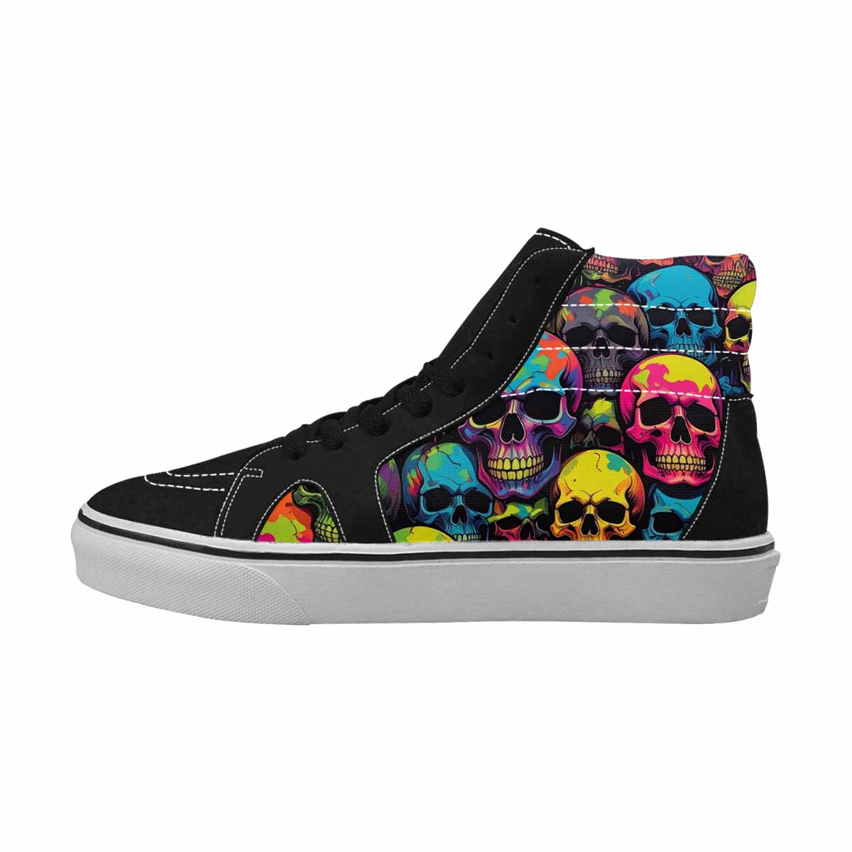 MEN'S 1000s Skulls Neon Camo High Top Canvas Neon Fantasy Shoes