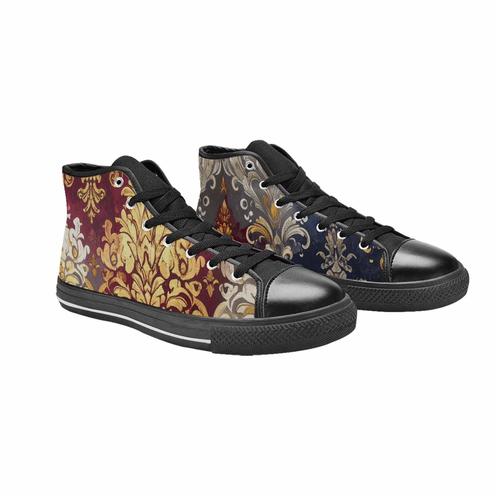 WOMEN'S Damask Ornamental Wallpaper High Top Canvas Aesthetic Shoes