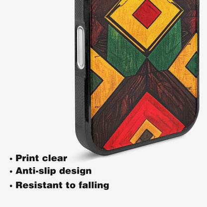 iPhone 16 Case — African Kente Cloth Inspired Pattern Geometric, Custom Printed Phone Case