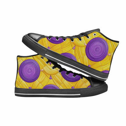 MEN'S Intersex Flag Color High Top Canvas Neon Fantasy Custom Sneakers