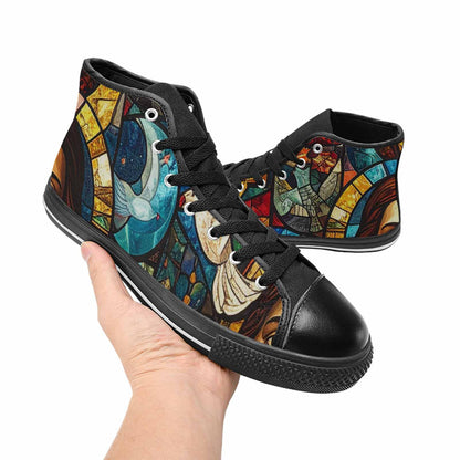 WOMEN'S Jesus Face Small High Top Canvas Vivid Custom Shoes