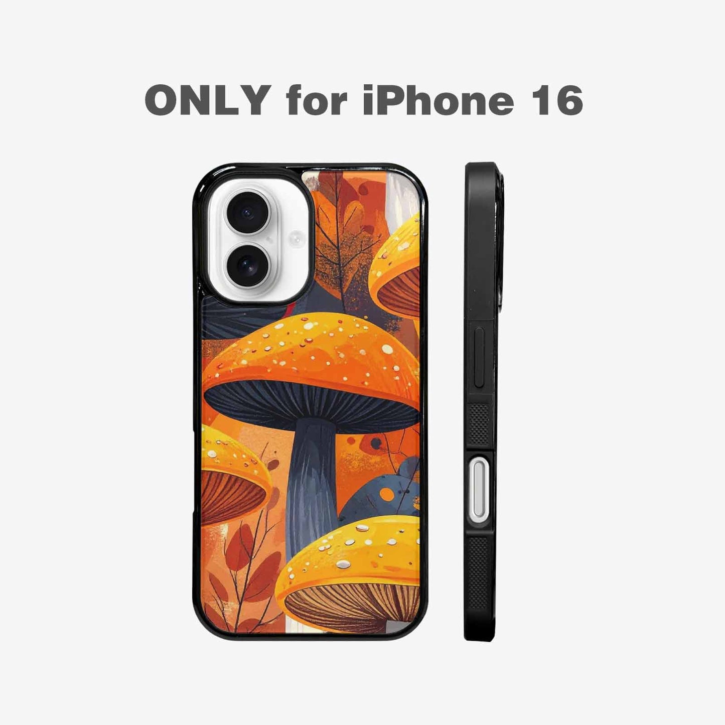 iPhone 16 Case — Bold Autumn Mushroom Bold Autumn Mushroom, Custom Print Case Cover
