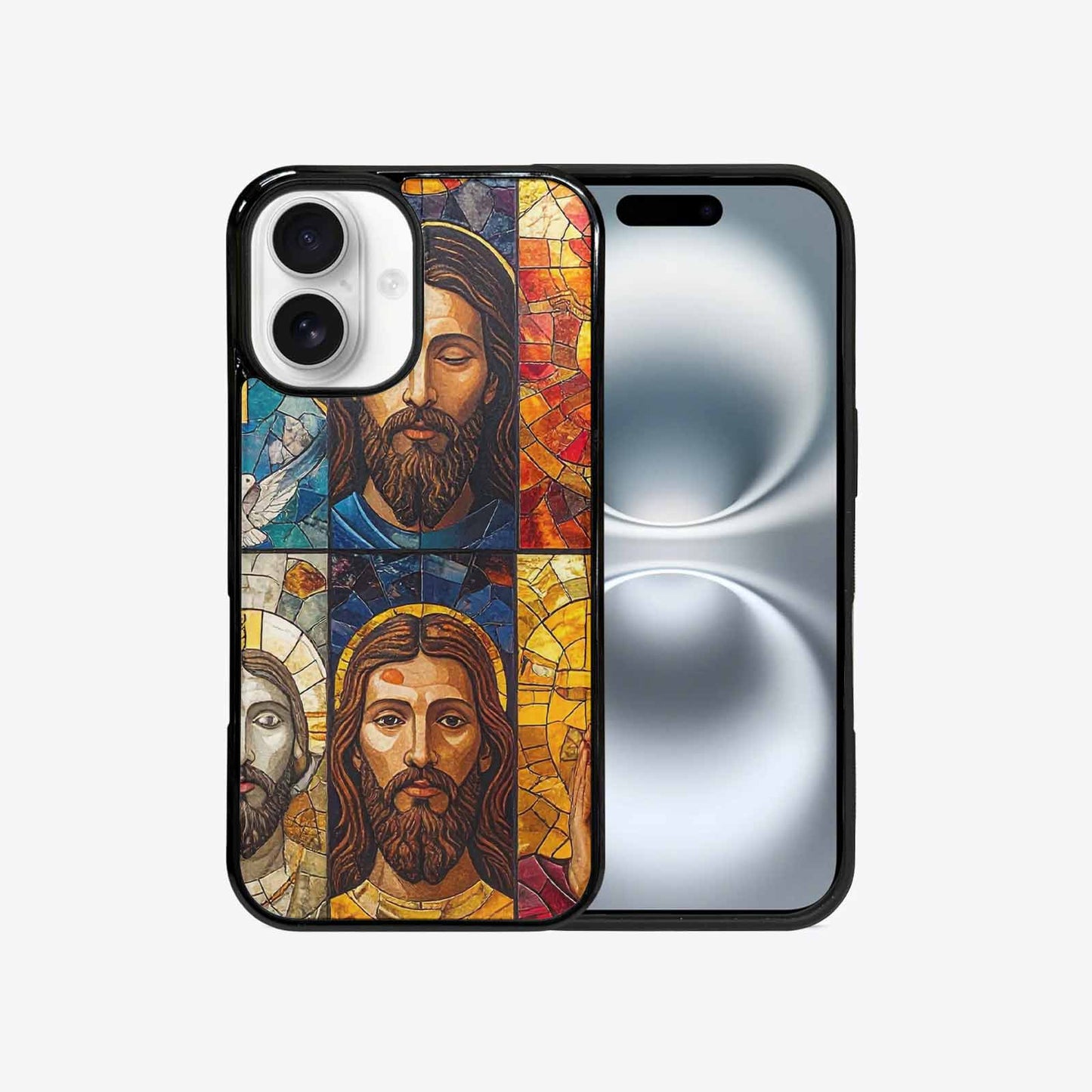 iPhone 16 Case — Jesus Face Small Cross And Faith, Personalized Phone Case