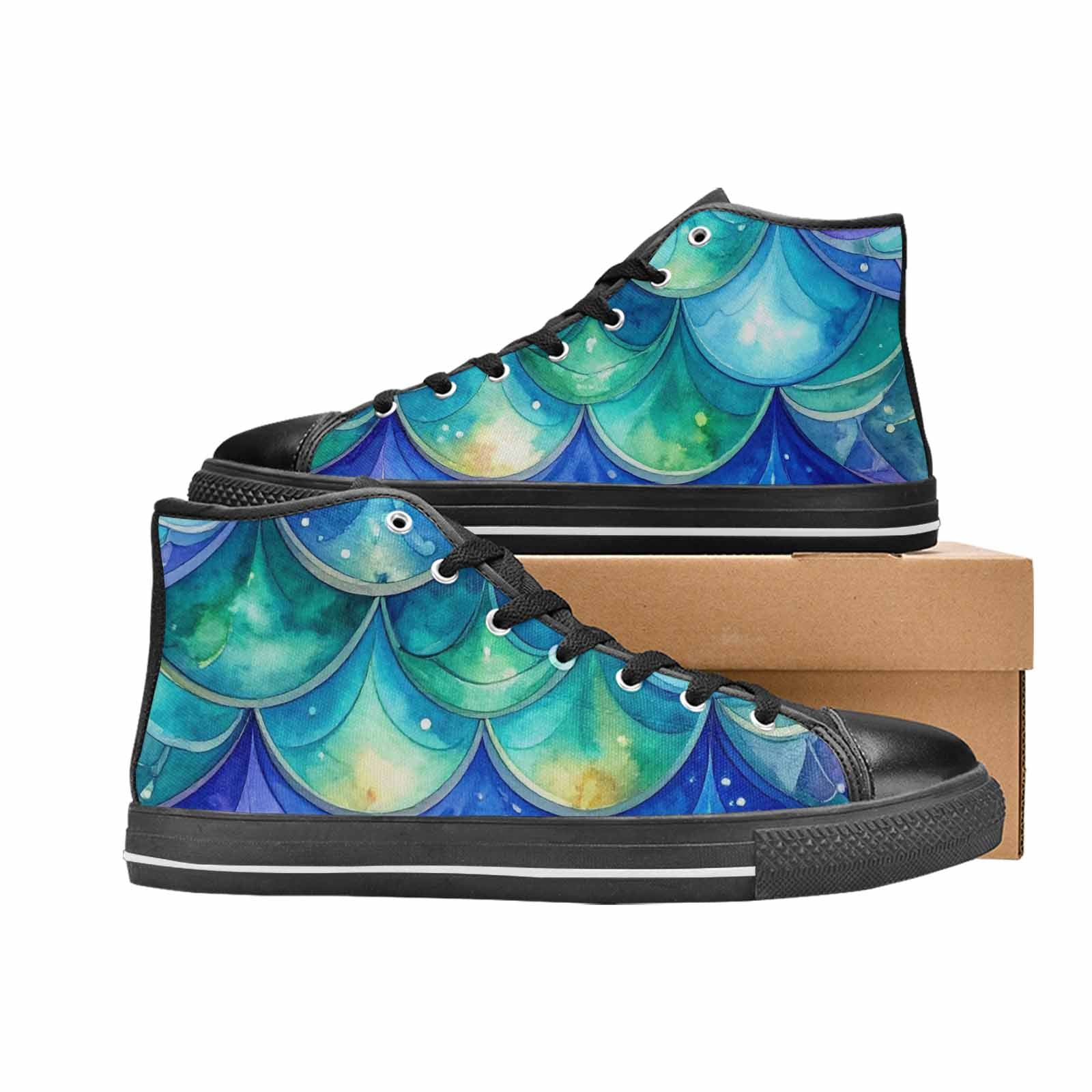 MEN'S Mermaid Scale High Top Canvas Y2K Shoes