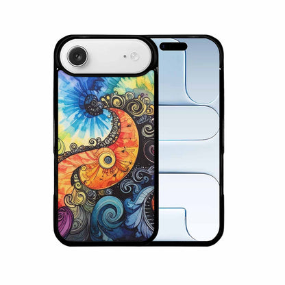 iPhone 17 Air Case — Tie Dye Swirls Black White Tie, Personalized Phone Case