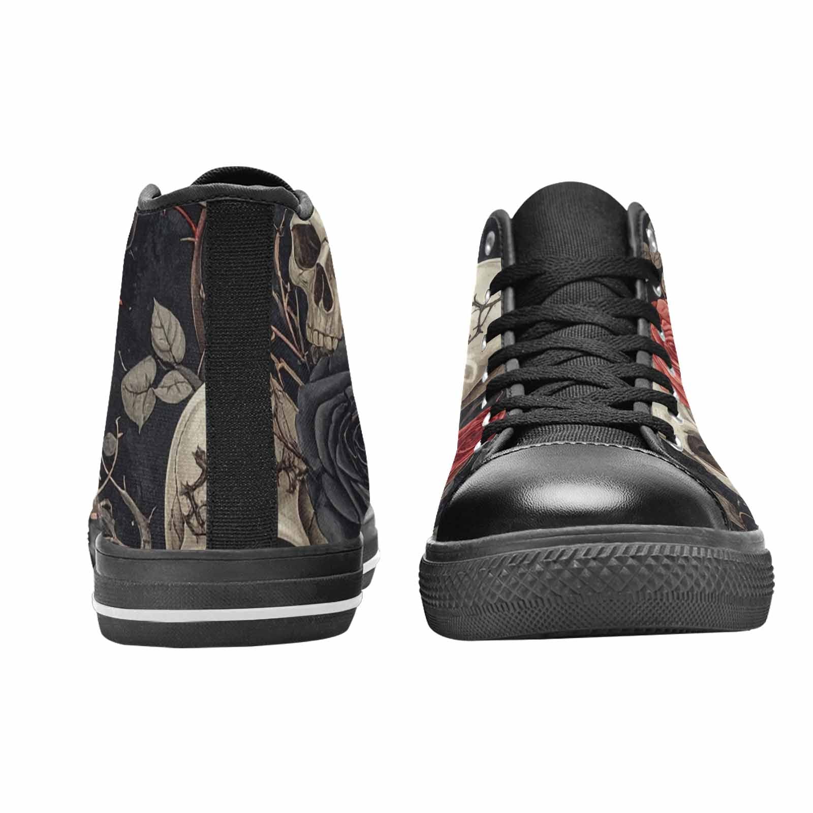 MEN'S Skulls - Roses High Top Canvas Cottagecore Custom Sneakers