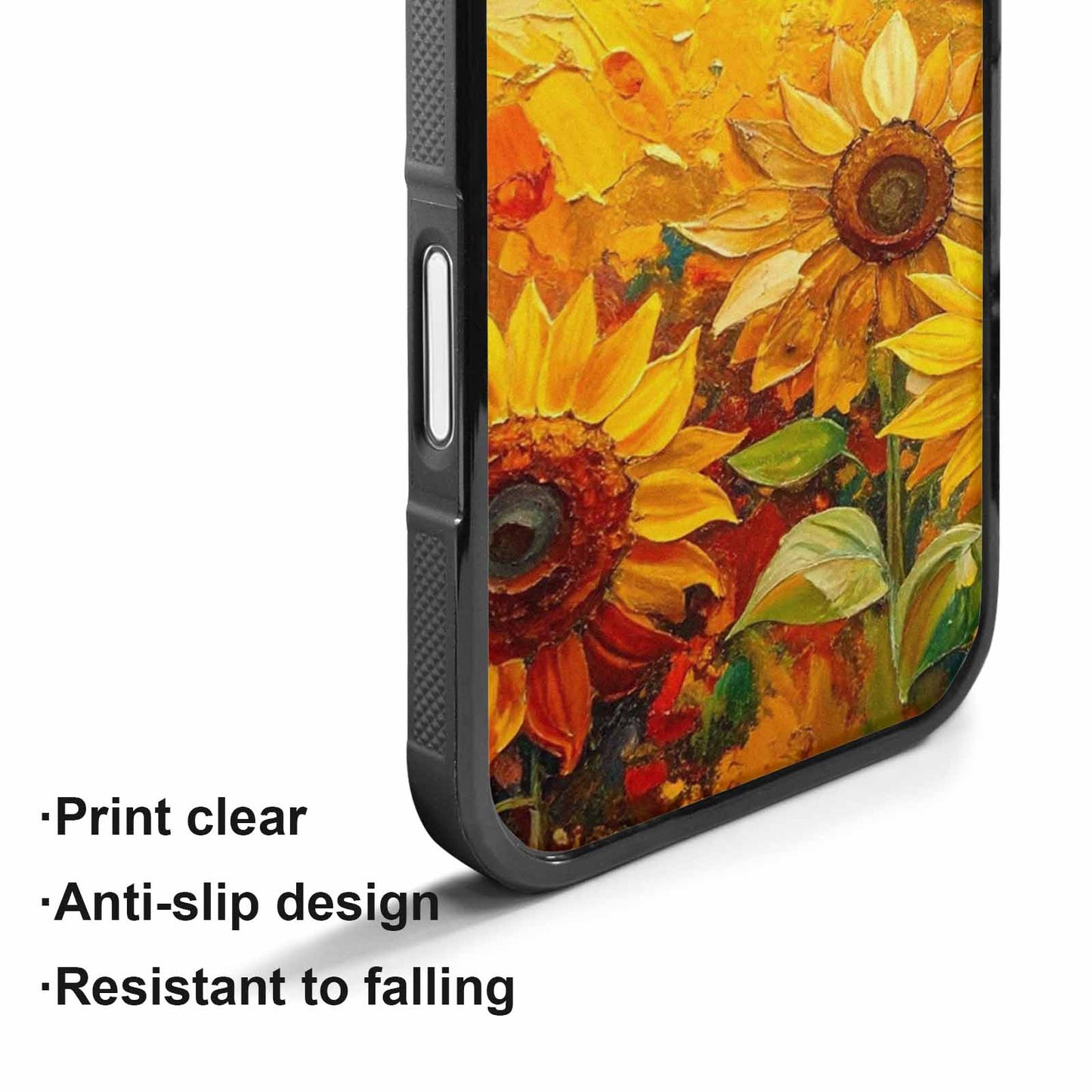 iPhone 17 Case — Impressionist Sunflower Brushstroke Pattern Floral, Custom Print Case Cover