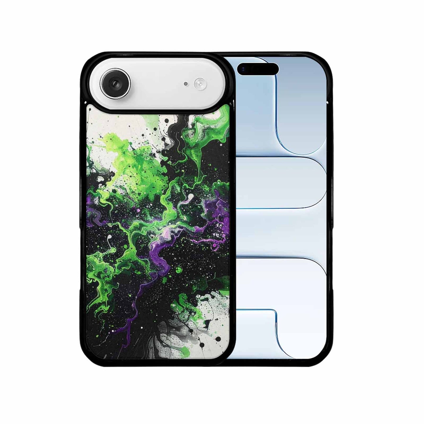iPhone 17 Air Case — Black Green Ink Galaxy Nebula Galaxy, Personalized Phone Case
