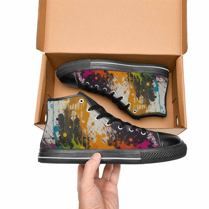 MEN'S Paint Splatter High Top Canvas Neon Fantasy Custom Shoes
