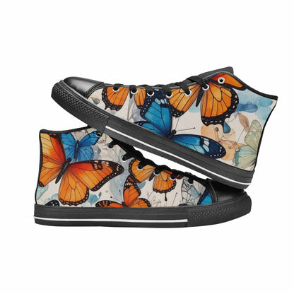 MEN'S Butterfly Wing High Top Canvas Vibrant Chaos Sneakers