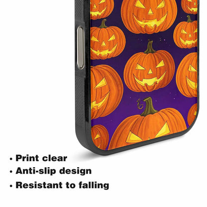 iPhone 16 Pro Max Case — Halloween Jackolantern Purple Sky Custom, Custom Print Case Cover