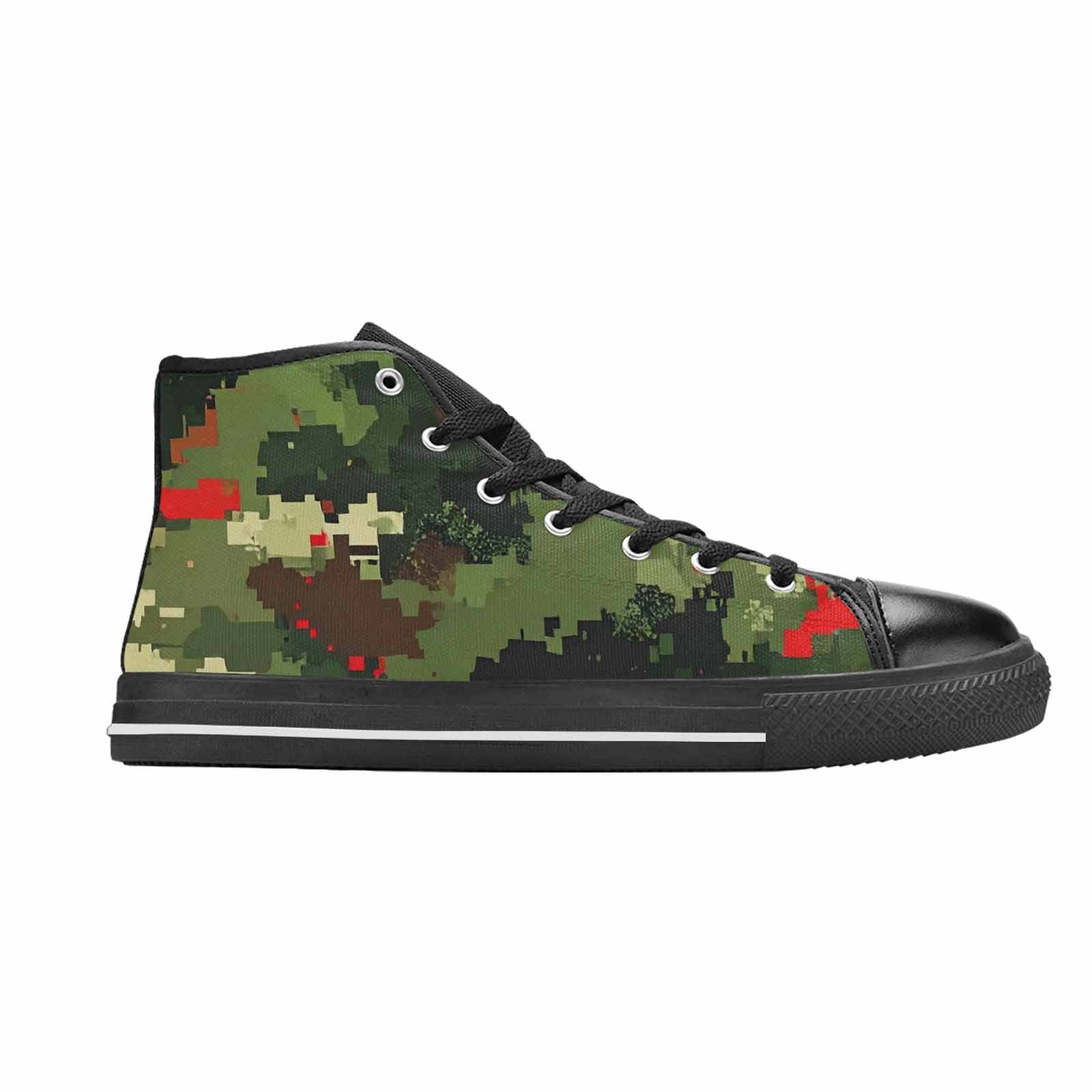WOMEN'S Military Camouflage Blotch High Top Canvas Grunge Custom Shoes