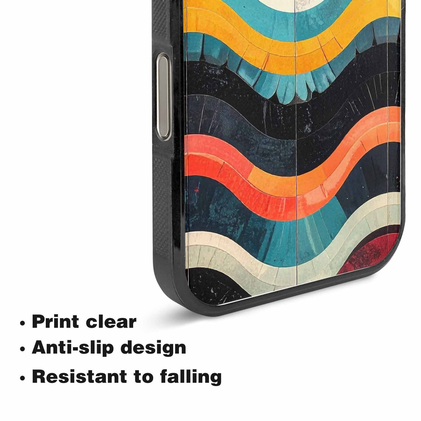 iPhone 15 Pro Max Case — Retro Wave Scallop Stripe Small Fpz, Custom Made Phone Cover