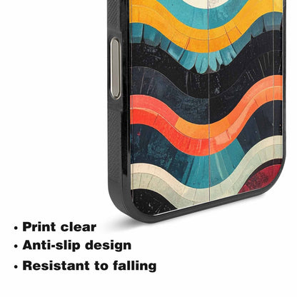 iPhone 15 Pro Max Case — Retro Wave Scallop Stripe Small Fpz, Custom Made Phone Cover