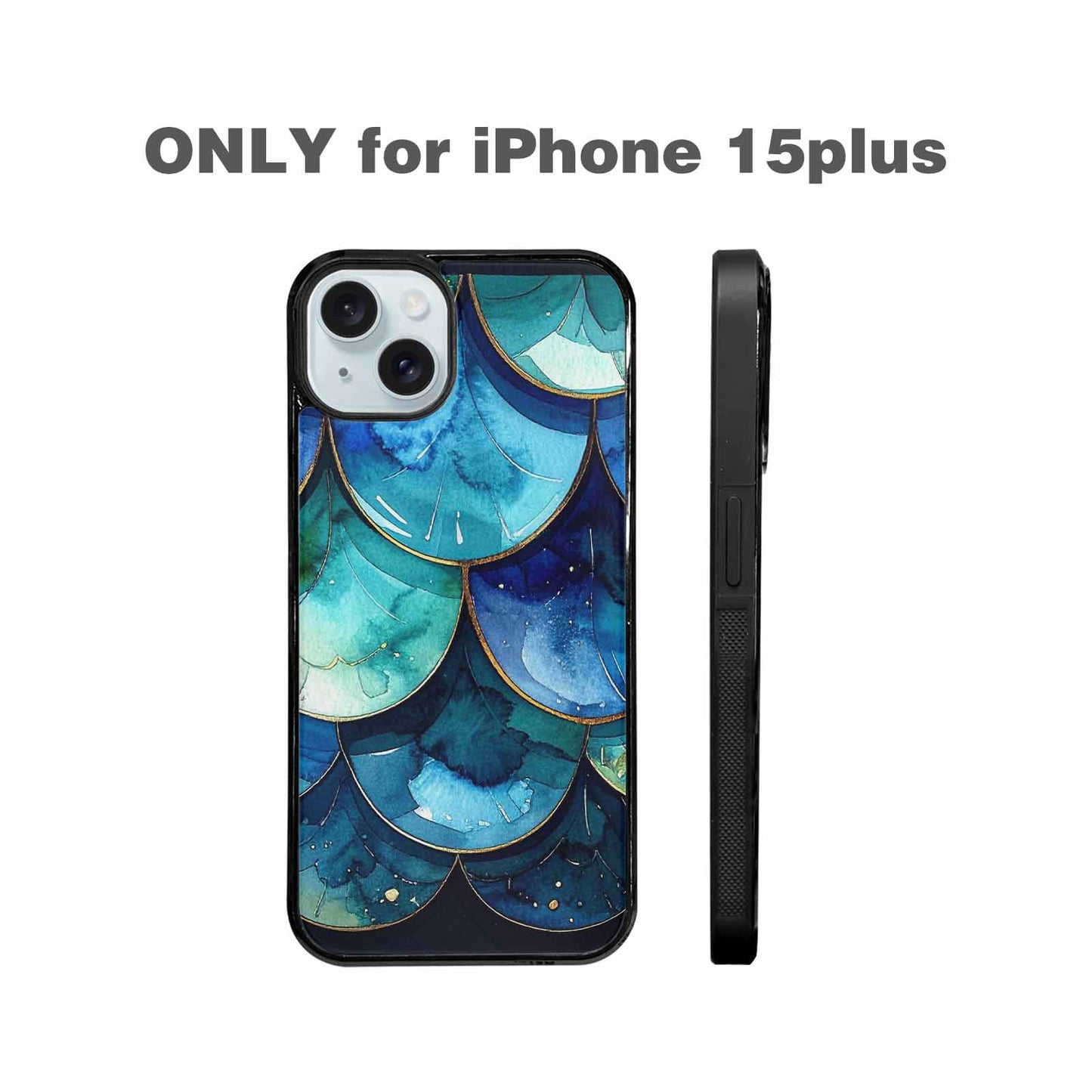 iPhone 15 Plus Case — Mermaid Scale Art Pattern, Customized Protective Case