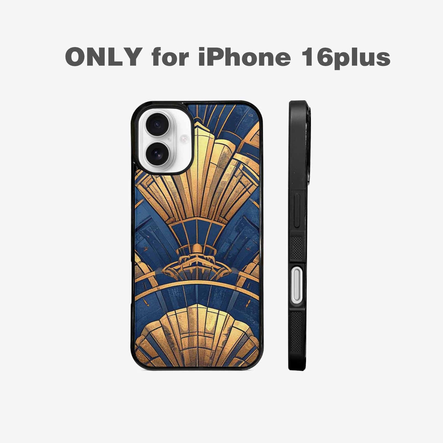 iPhone 16 Plus Case — Art Deco Illustration Pattern, Custom Print Case Cover