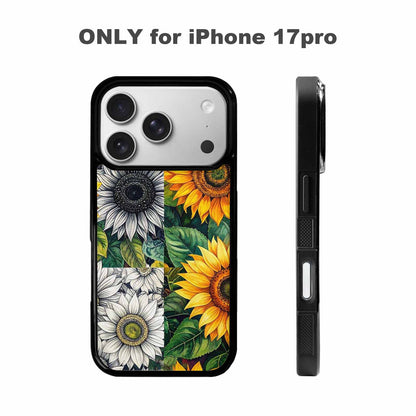 iPhone 17 Pro Case — Small Sunflower Pattern Randomly Varying Floral, Custom Designed Case Cover
