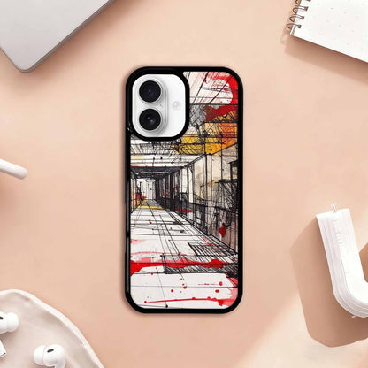 iPhone 17 Case — Black &amp; Red Ink Galaxy Space, Custom Phone Case