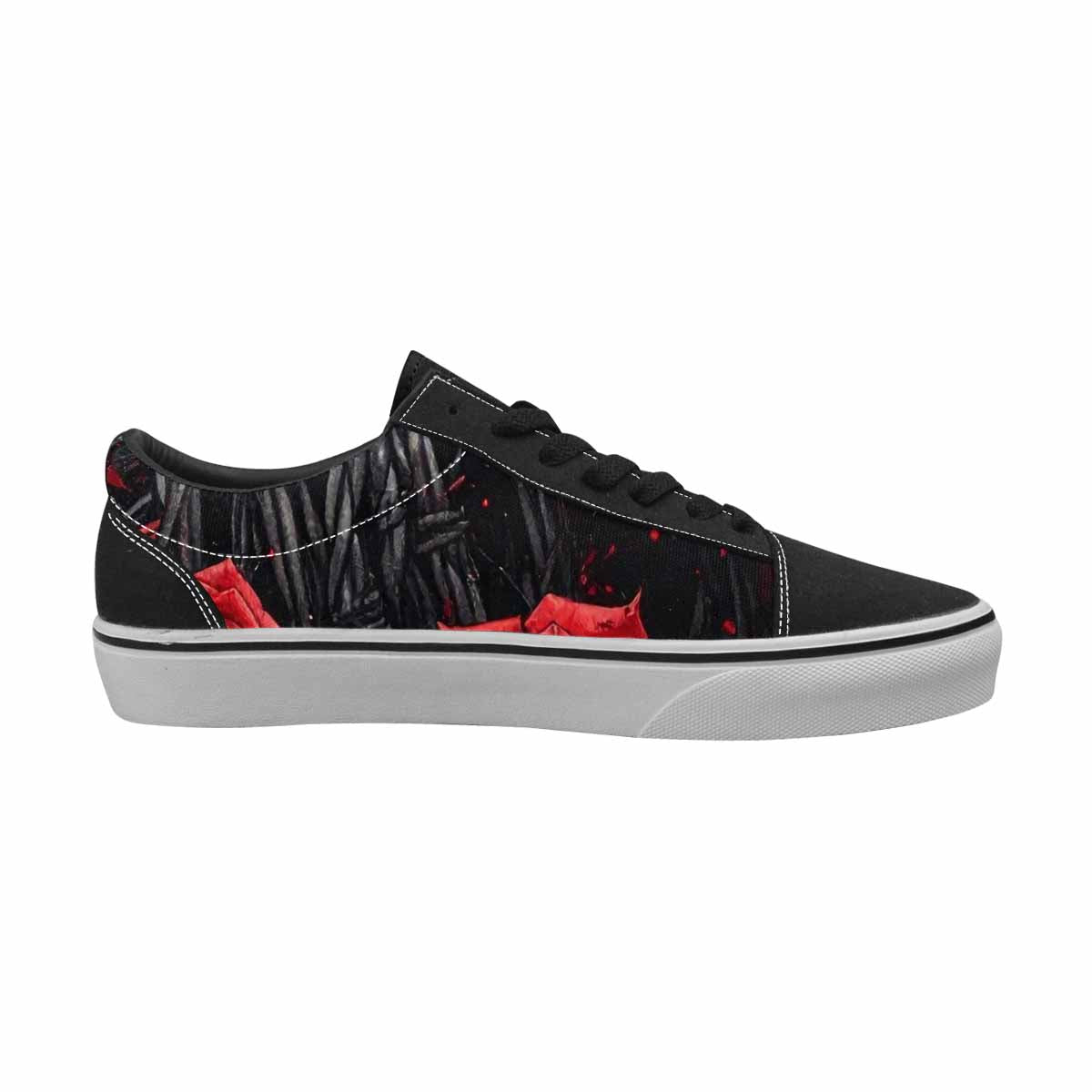 WOMEN'S Barbed Wire Coil Lace-Up Canvas Grunge Custom Shoes