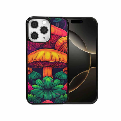 iPhone 15 Pro Max Case — Psychedelic Mushroom Cartoon Pattern, Custom Designed Case Cover