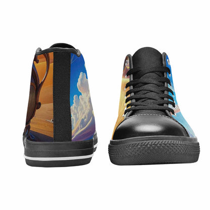 WOMEN'S Surrealist Desert Dreamscape High Top Canvas Aesthetic Custom Shoes