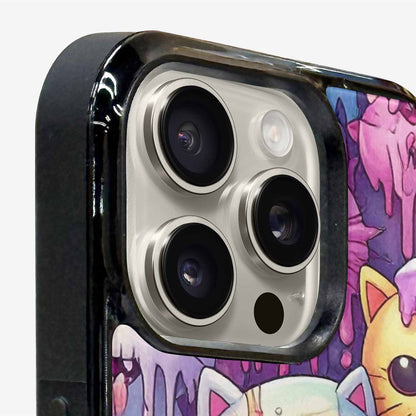 iPhone 16 Pro Case — Pastel Gore Cat Character Pattern Hundreds, Original Design Phone Case