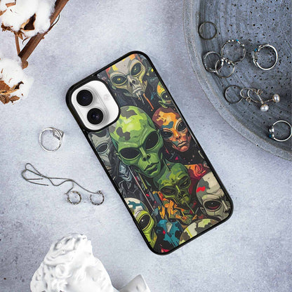 iPhone 16 Plus Case — Aliens Camo Aliens Pattern Hundreds Of, Unique Phone Case Design