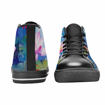 WOMEN'S Monet-Style Impressionist Water High Top Canvas Y2K Custom Shoes