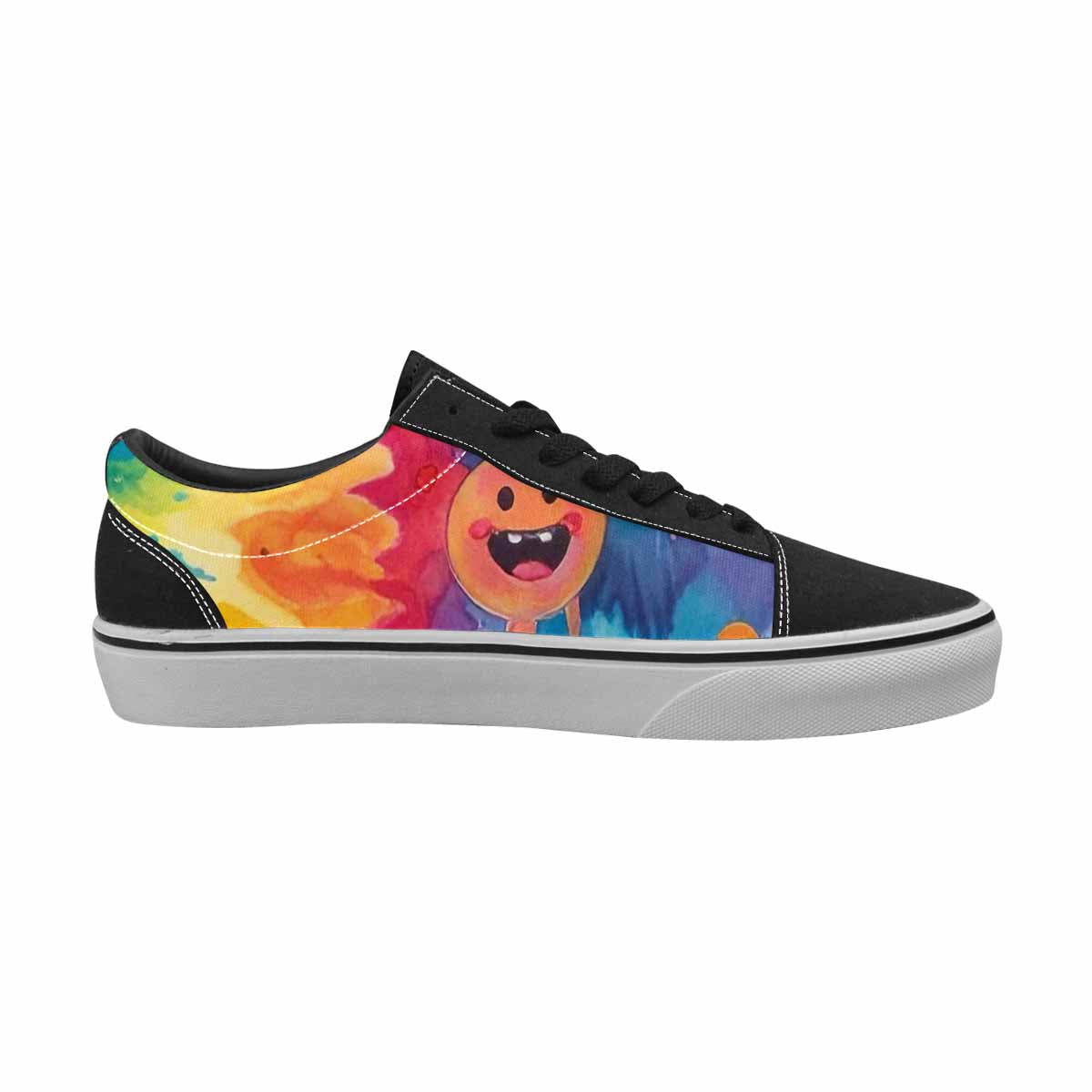 WOMEN'S Smiley Facessmiley Faces  Lace-Up Canvas Cottagecore Sneakers