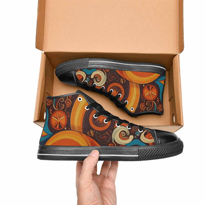 MEN'S Groovy 70S Peace High Top Canvas Surreal Shoes