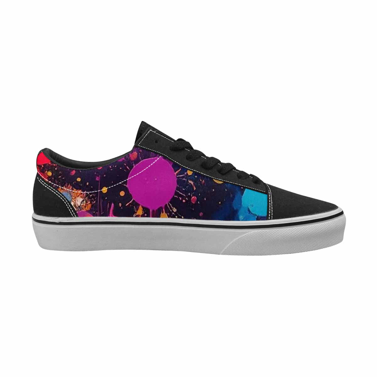 MEN'S Paint Splatter Canvas Lace-Up Wallpaper Art Custom Sneakers