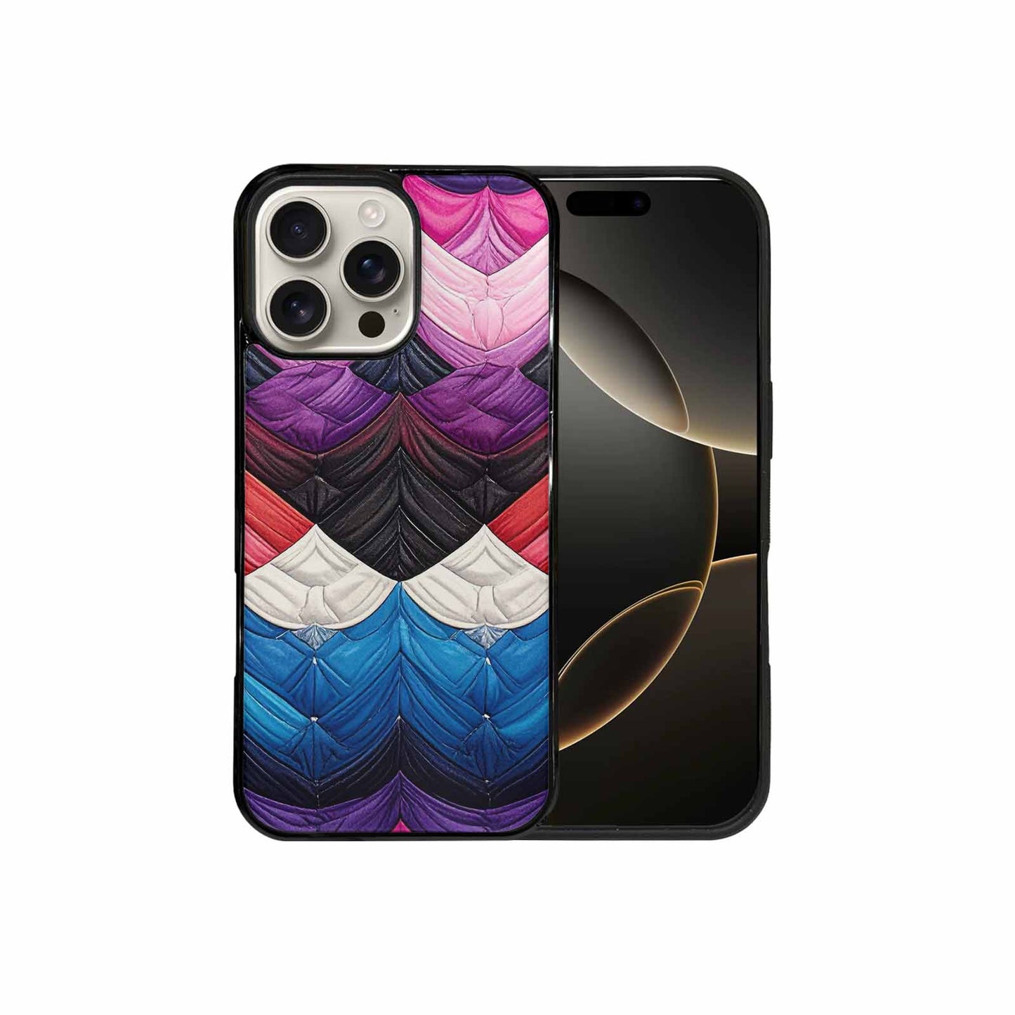 iPhone 16 Pro Max Case — Genderfluid Flag Color Theme Small Rainbow, Original Design Phone Case