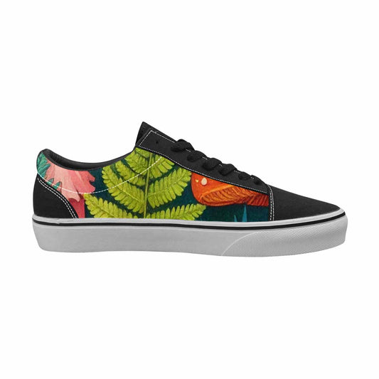 MEN'S Mushrooms - Botanical Mushrooms Lace-Up Canvas Cottagecore Custom Sneakers