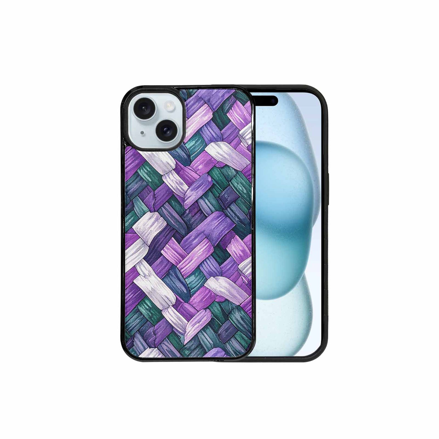 iPhone 15 Plus Case — Genderqueer Flag Color Theme Small Rainbow, Original Design Phone Case