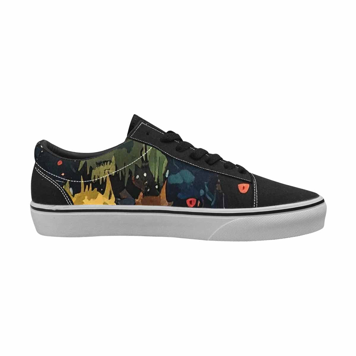 WOMEN'S Monsters  Camo Monsters Lace-Up Canvas Cottagecore Custom Sneakers