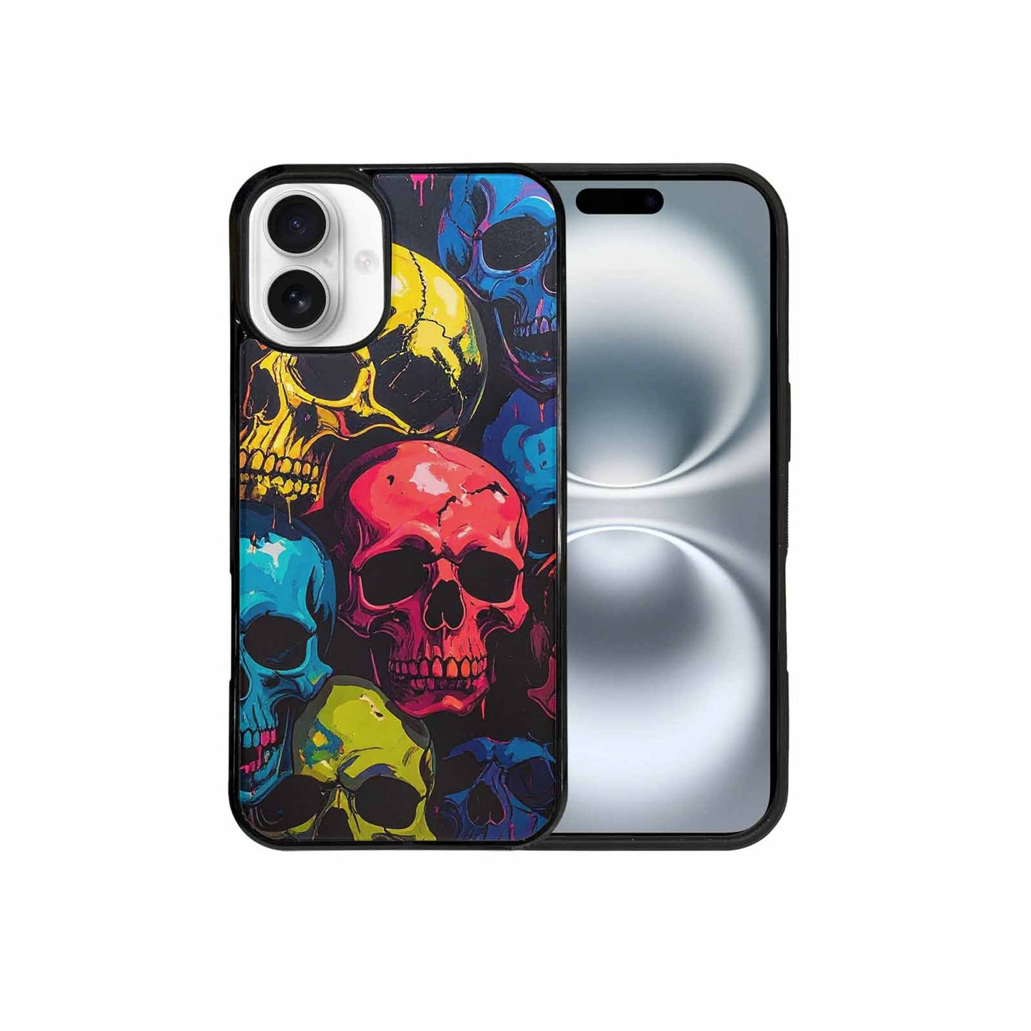 iPhone 16 Plus Case — 1000s Of Skulls Digital Camo Drip, Custom Print Case Cover
