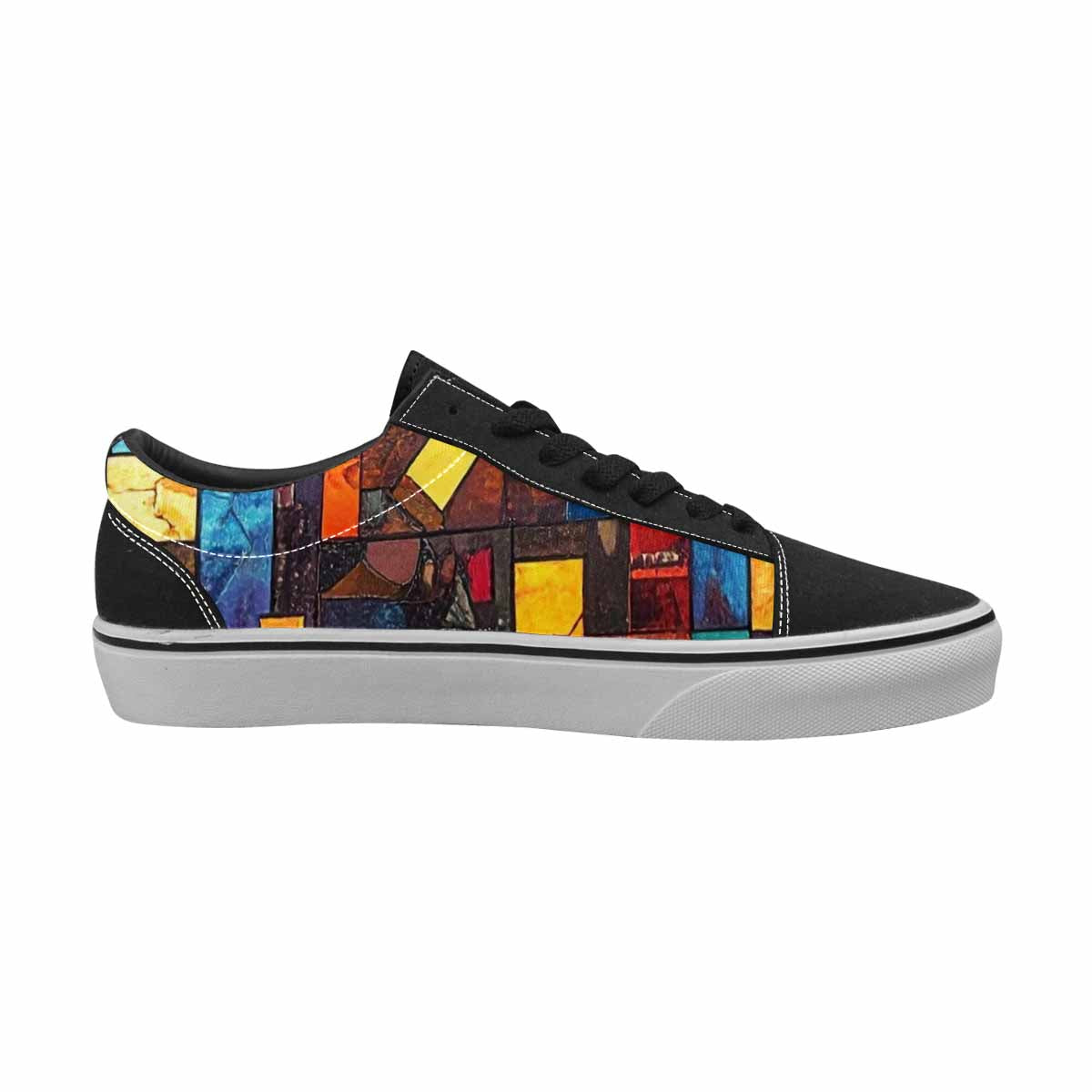 WOMEN'S Faith Cross Lace-Up Canvas Vibrant Chaos Custom Sneakers
