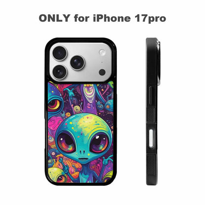 iPhone 17 Pro Case — Cartoon Alien Characters Alien Scifi, Unique Phone Case Design