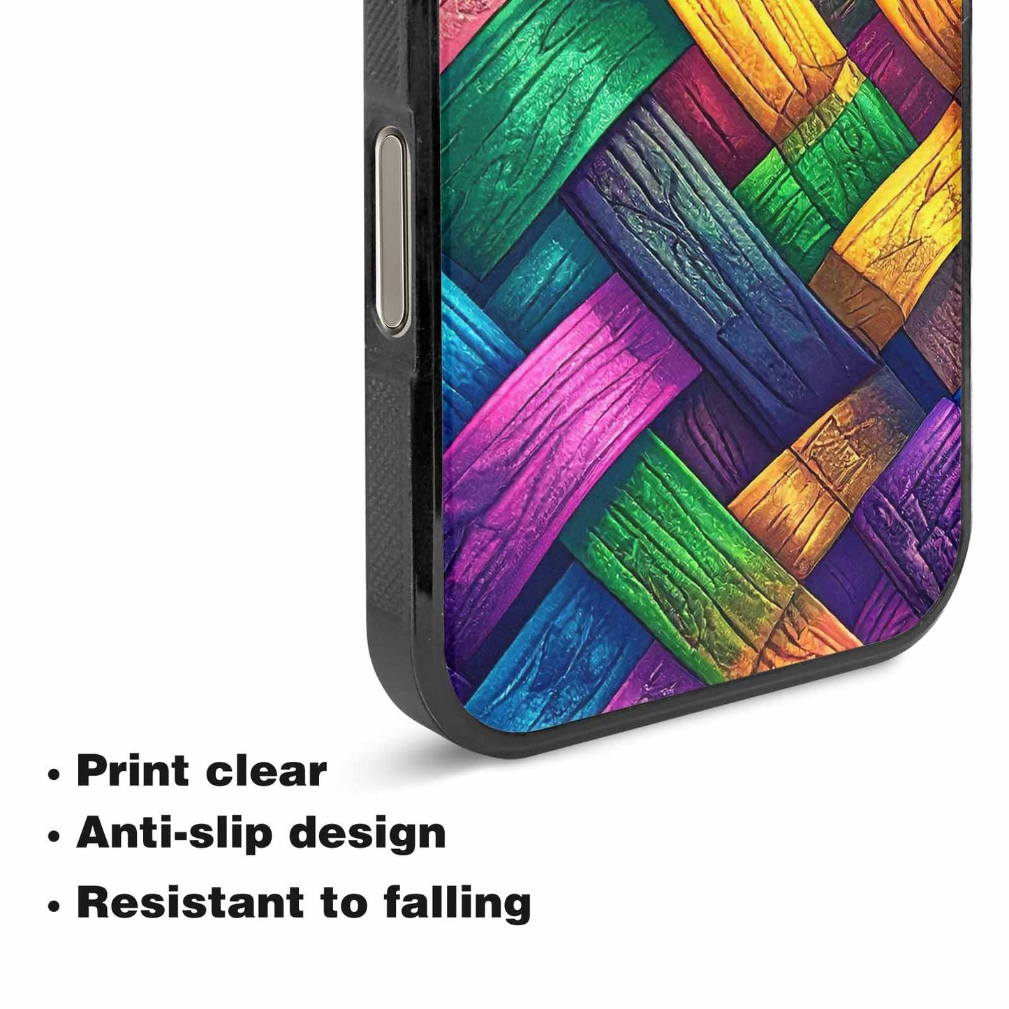 iPhone 16 Pro Max Case — Polysexual Flag Color Theme Small Rainbow, Custom Printed Phone Case